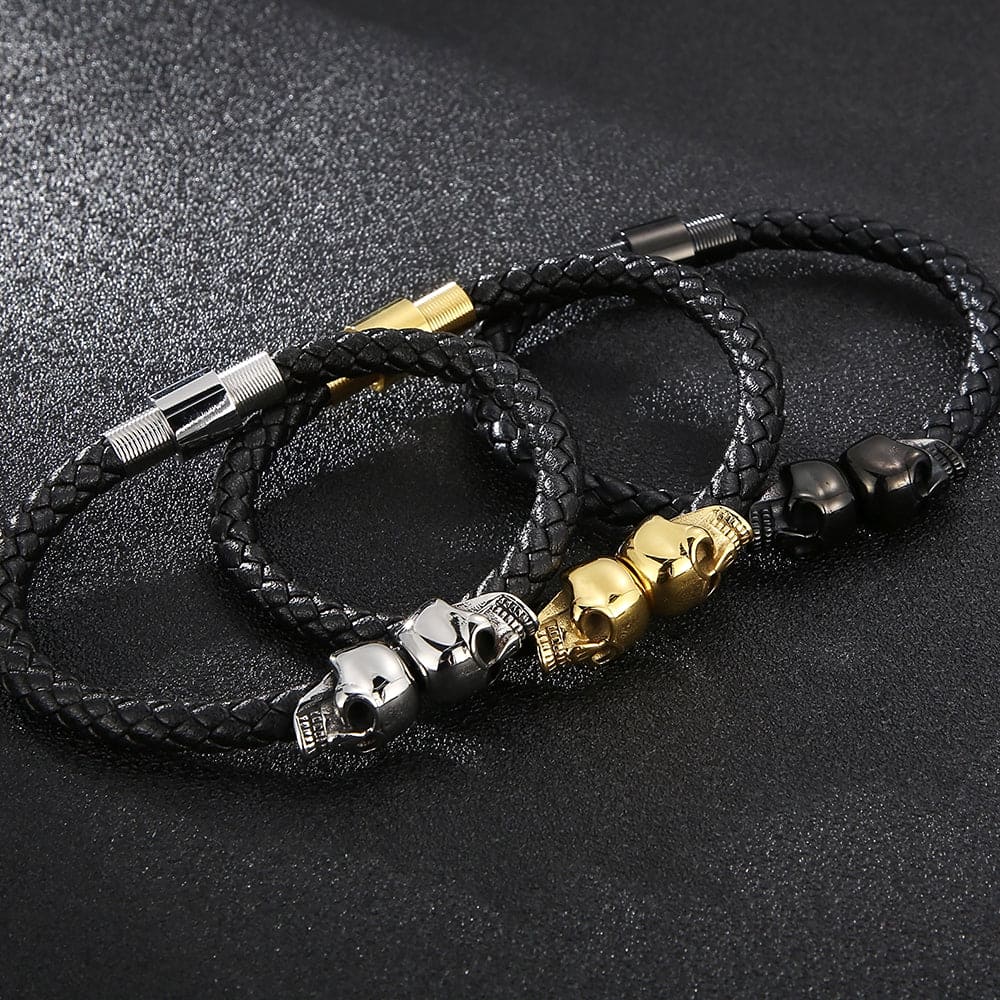 Skull Leather Bracelet