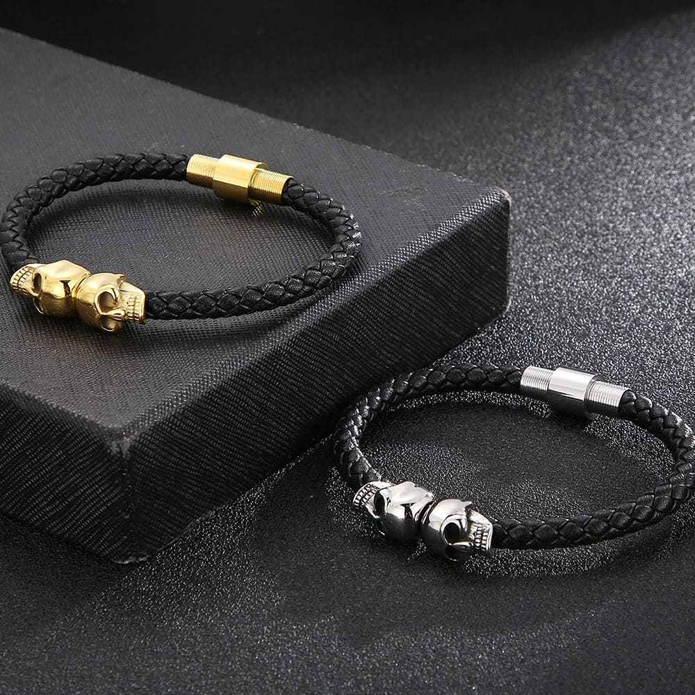 Skull Leather Bracelet