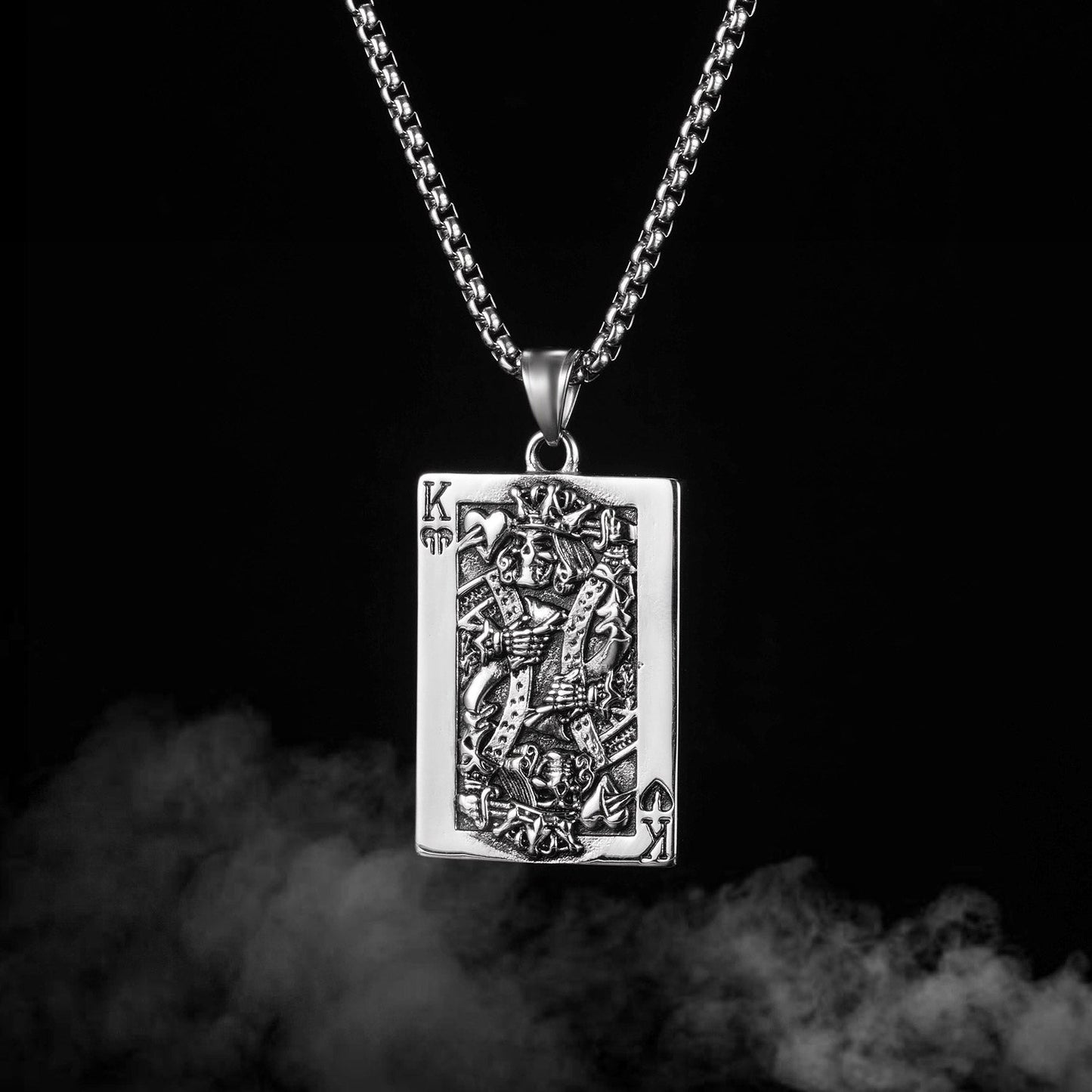 Skeleton King Card Necklace