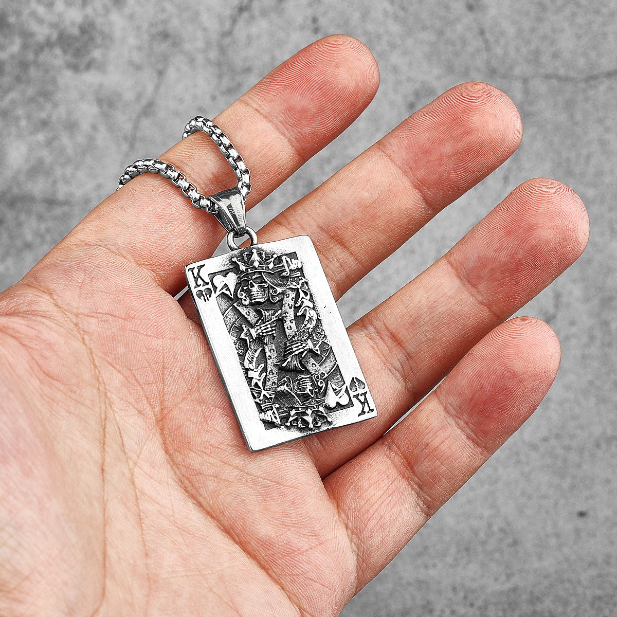 Skeleton King Card Necklace