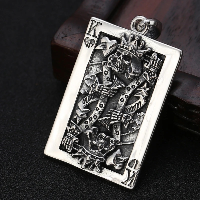 Skeleton King Card Necklace