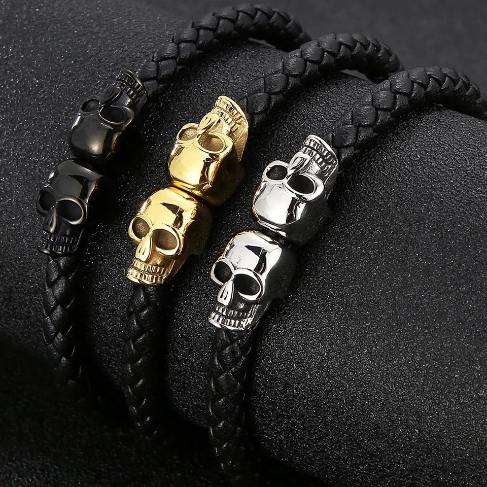 Skull Leather Bracelet