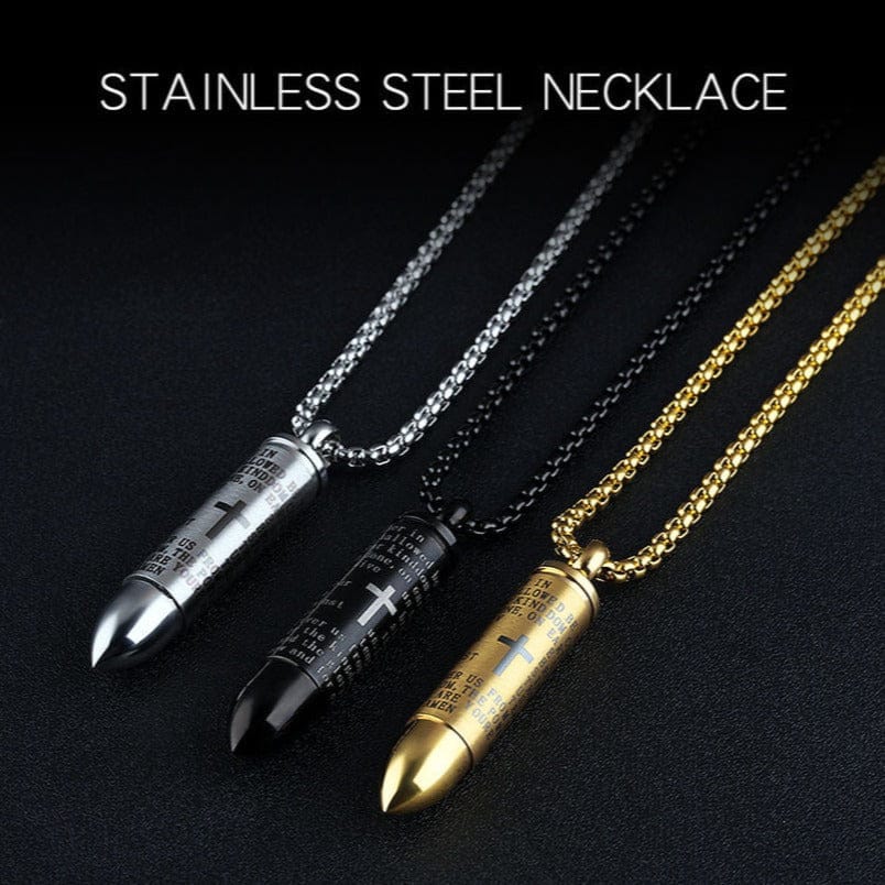 Bullet Scripture Necklace