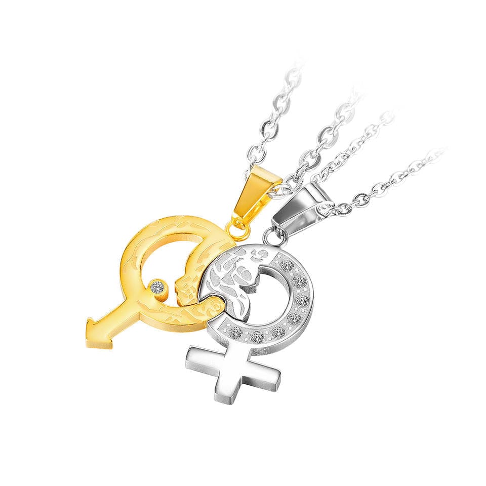 Gender Symbol Necklace Pair