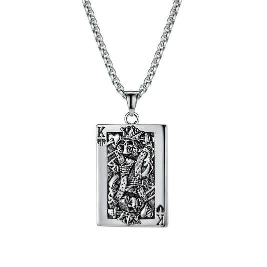 Skeleton King Card Necklace