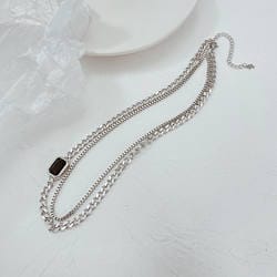 Multilayer Black Gem Necklace