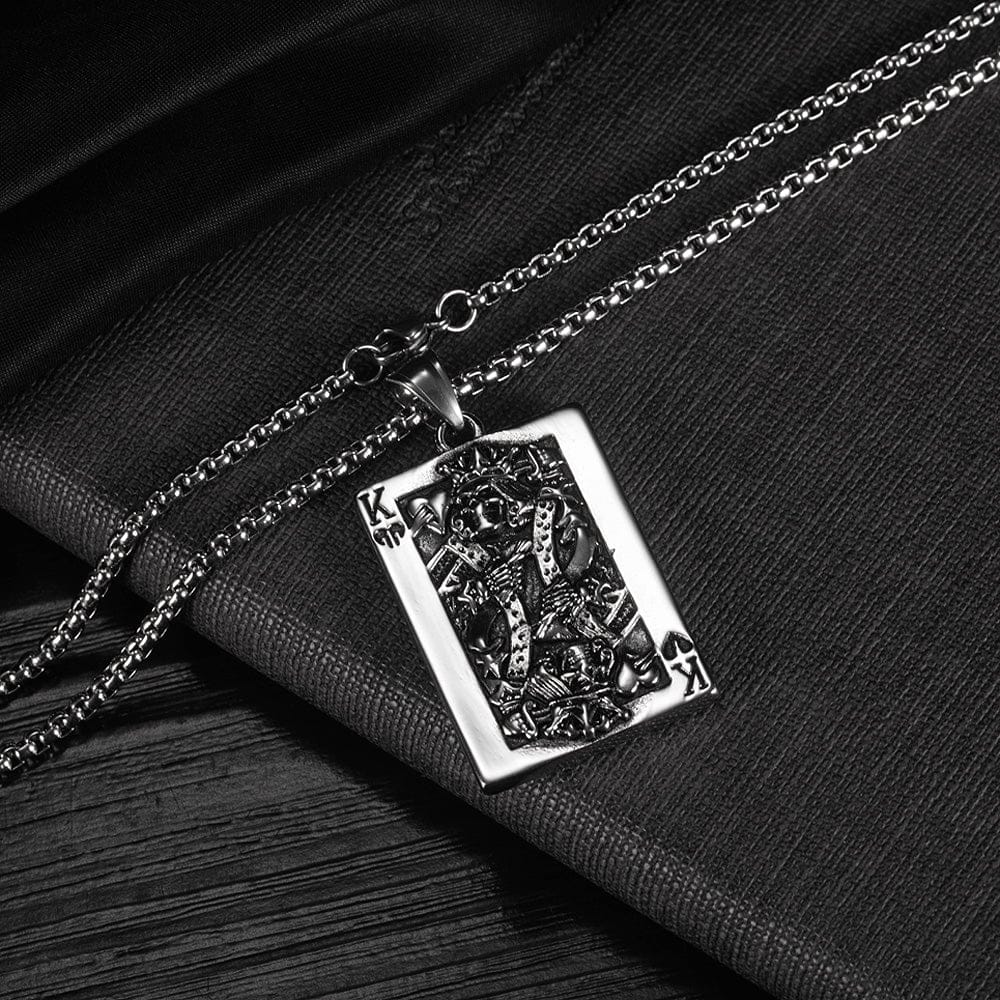 Skeleton King Card Necklace