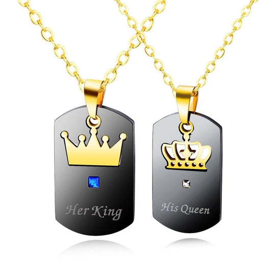 Her King His Queen Necklace Pair