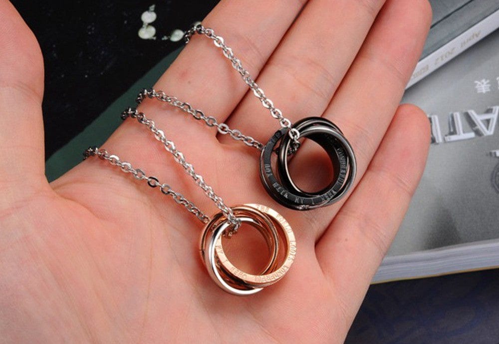 Triple Ring Necklace Pair