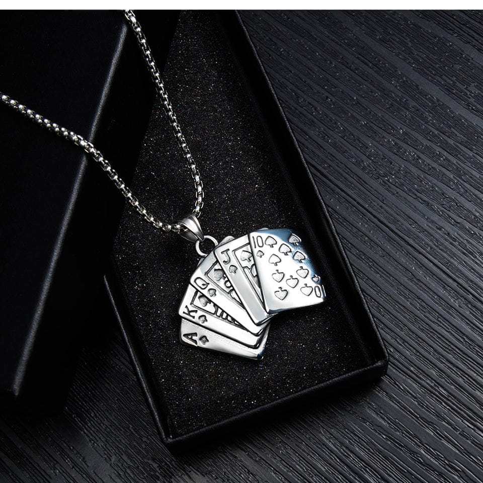 Royal Flush Card Necklace