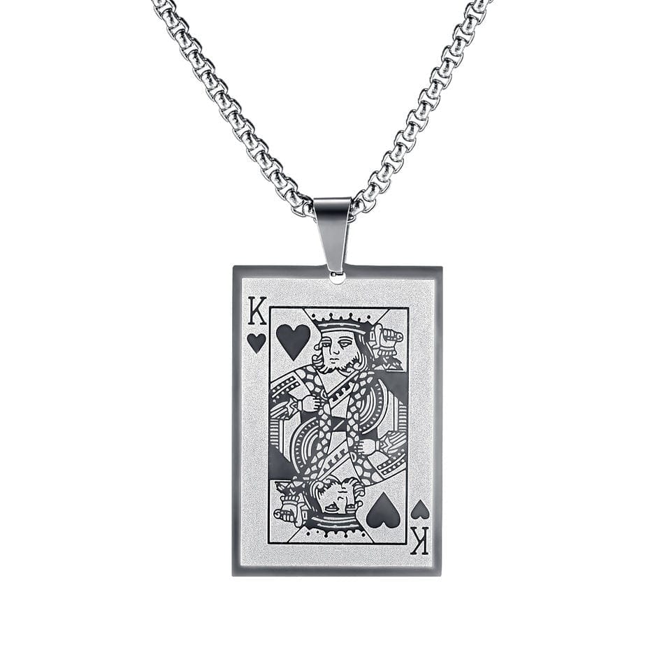 King of Hearts Card Necklace