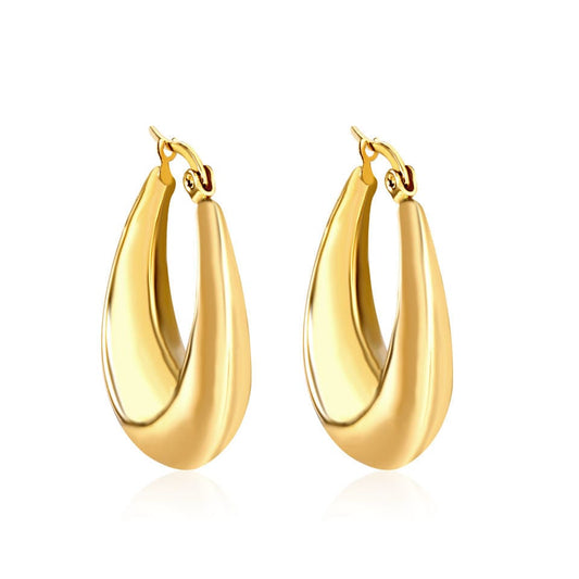 Chunky Oval Hook Earring