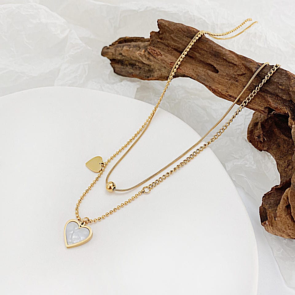 Multilayer Double Heart Necklace