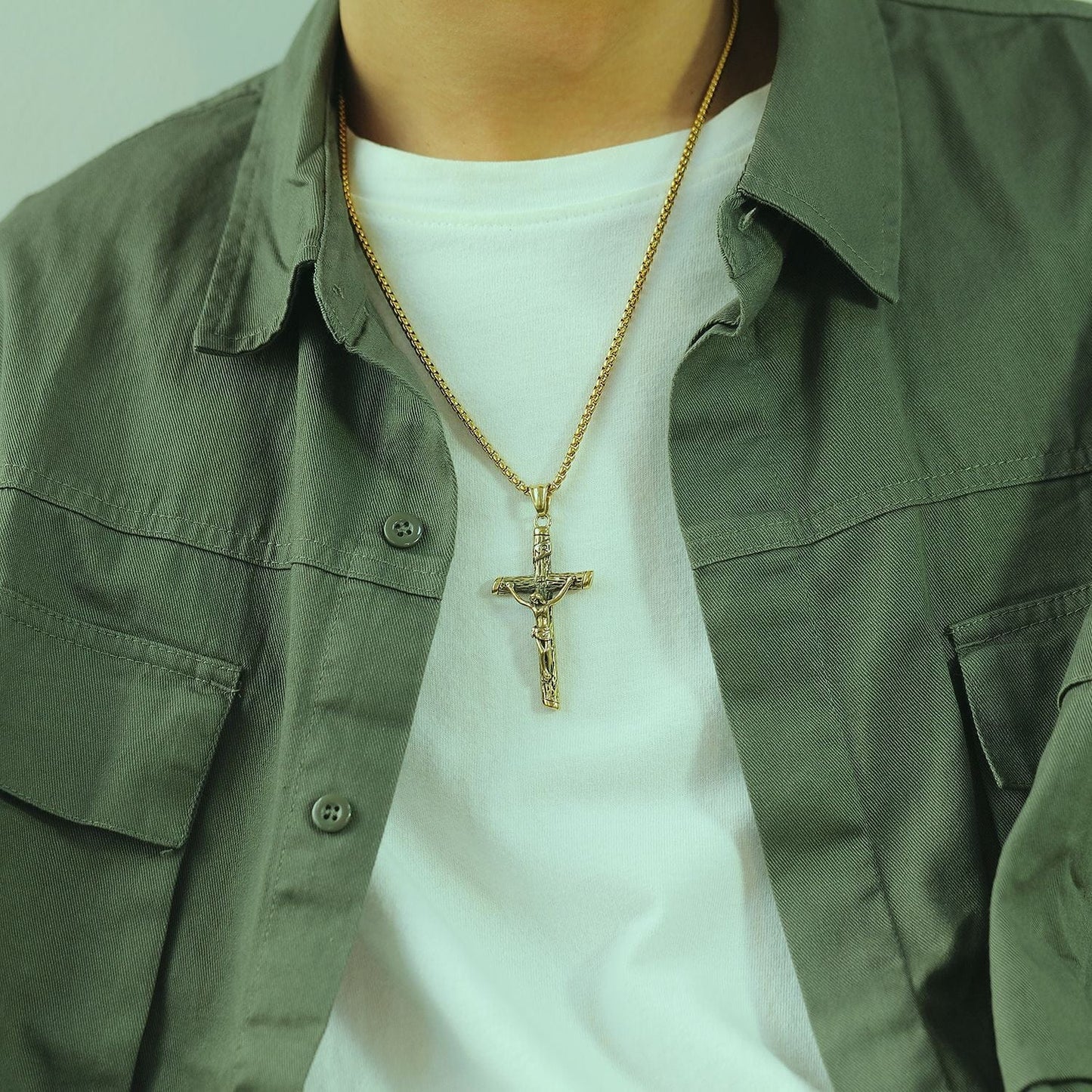 Slender Inri Crucifix Necklace