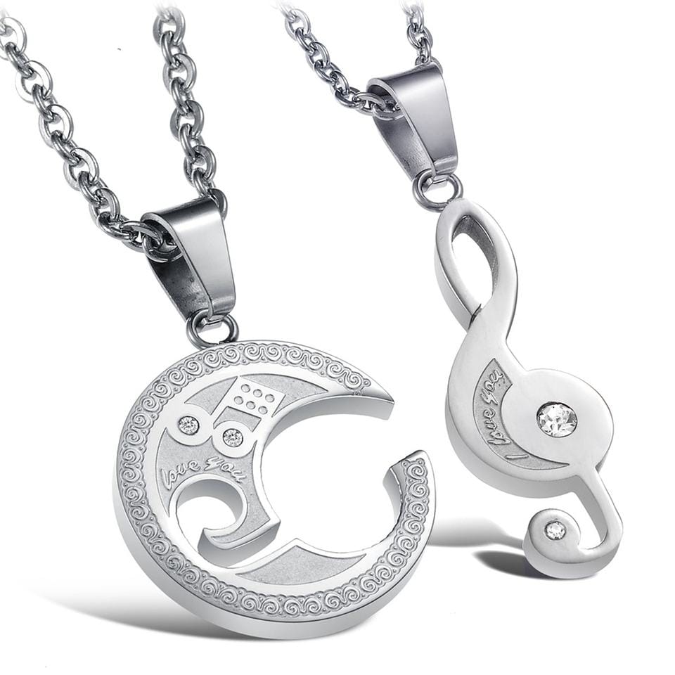 Music Melody Necklace Pair