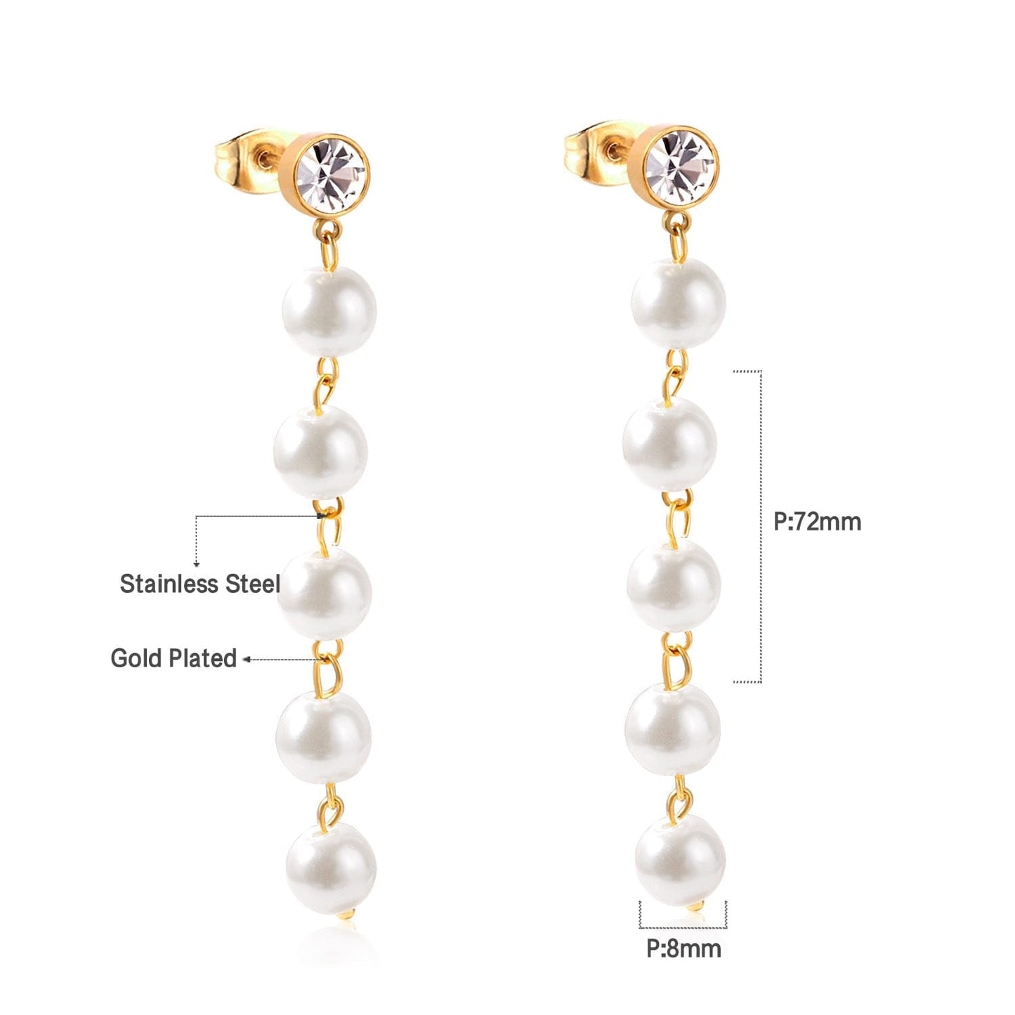 Multi Pearl Hanging Earring