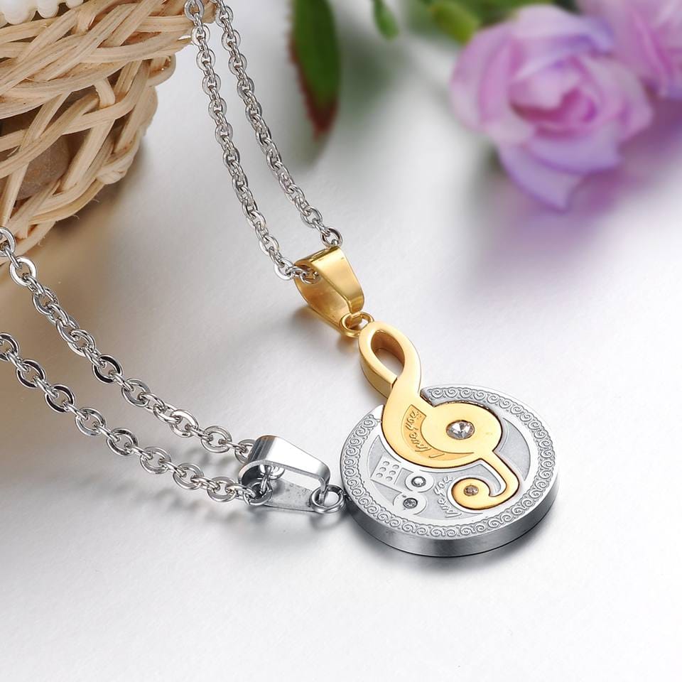 Music Melody Necklace Pair