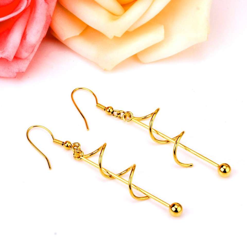 Long Spiral Hook Earring