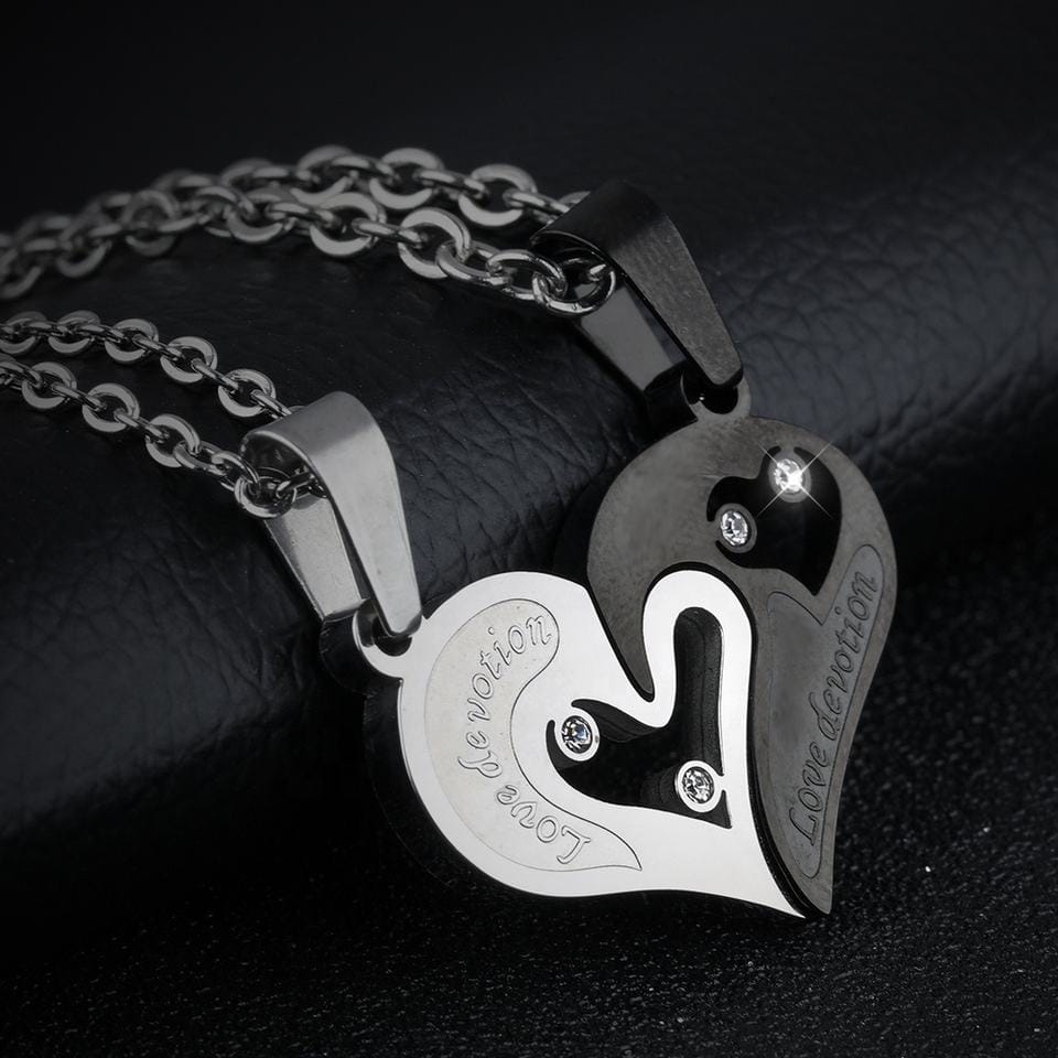 Love Devotion Heart Necklace Pair