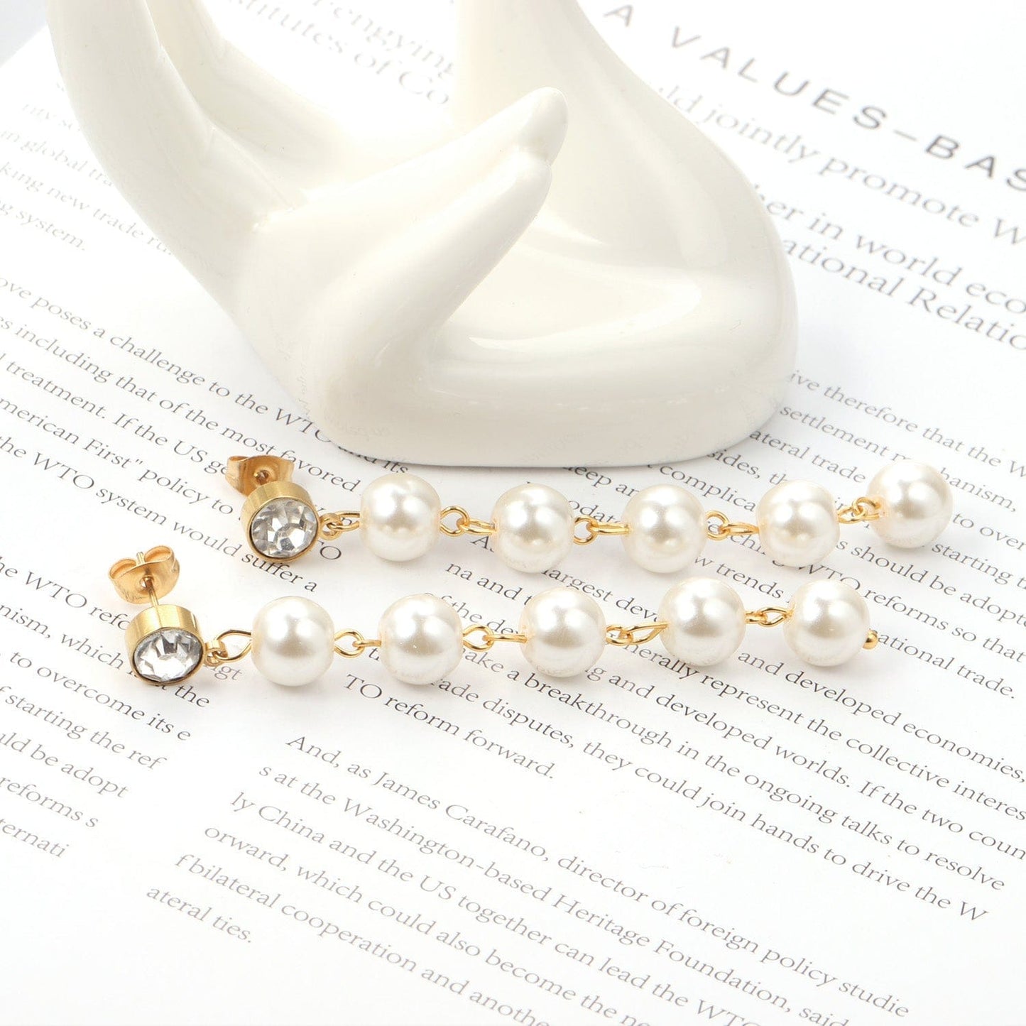 Multi Pearl Hanging Earring