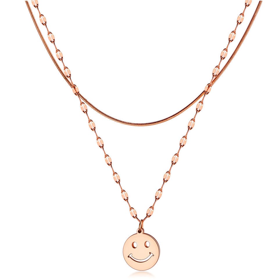 Multilayer Female Smiley Necklace