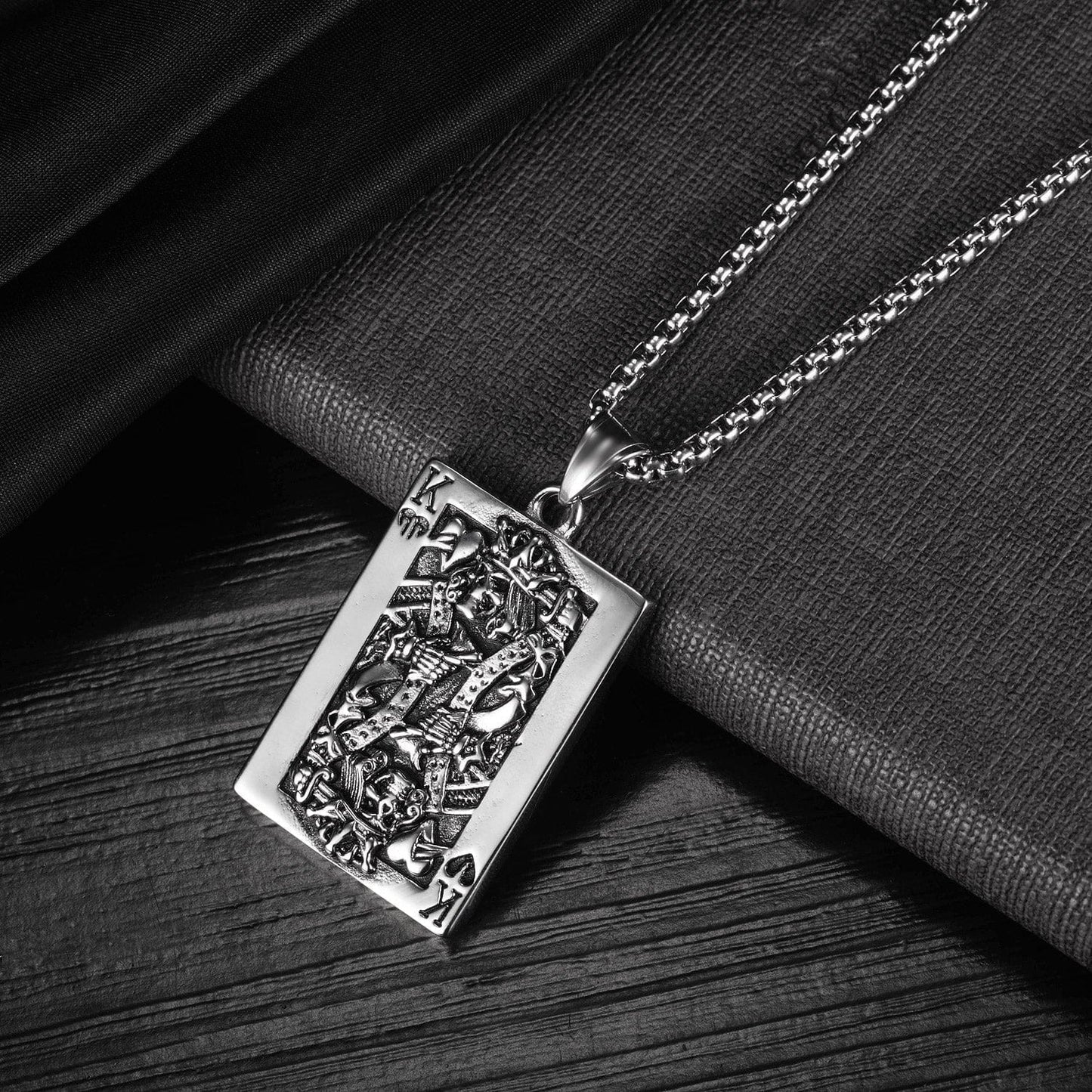 Skeleton King Card Necklace