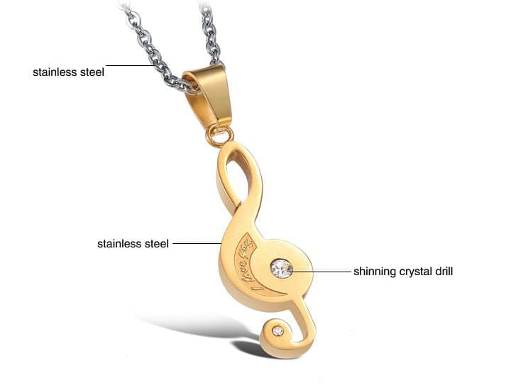 Music Melody Necklace Pair