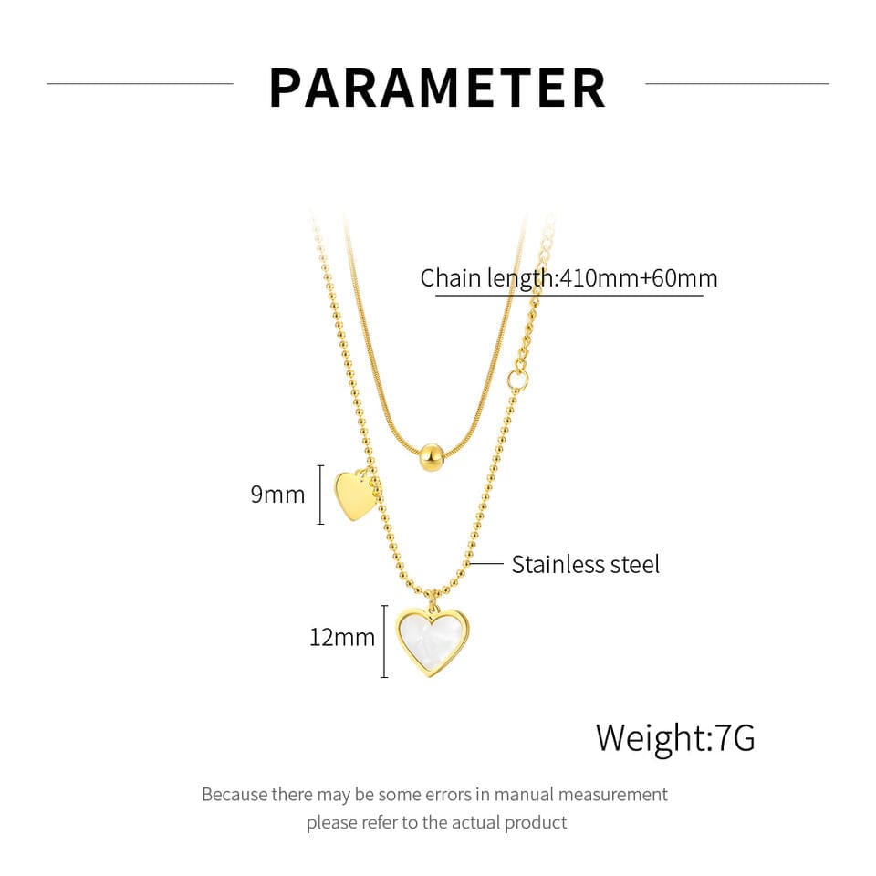 Multilayer Double Heart Necklace