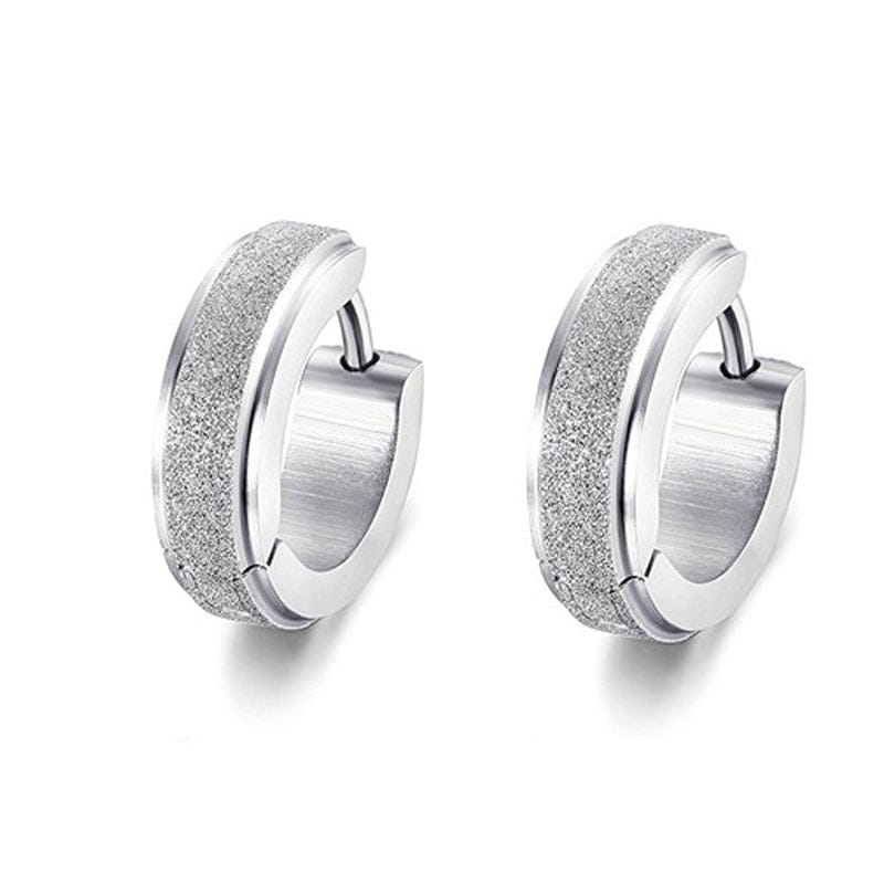 Hinged Circular Zircon Dust Earring