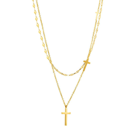 Multilayer Cross Necklace