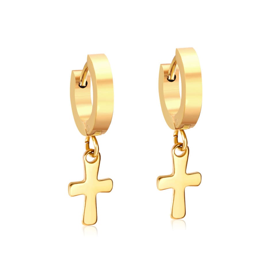 Hinged Classic Cross Earring