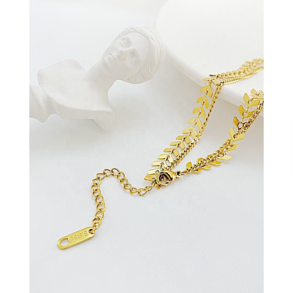 Multilayer Olive Branch Multi-Eye Necklace