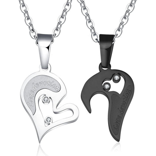 Love Devotion Heart Necklace Pair