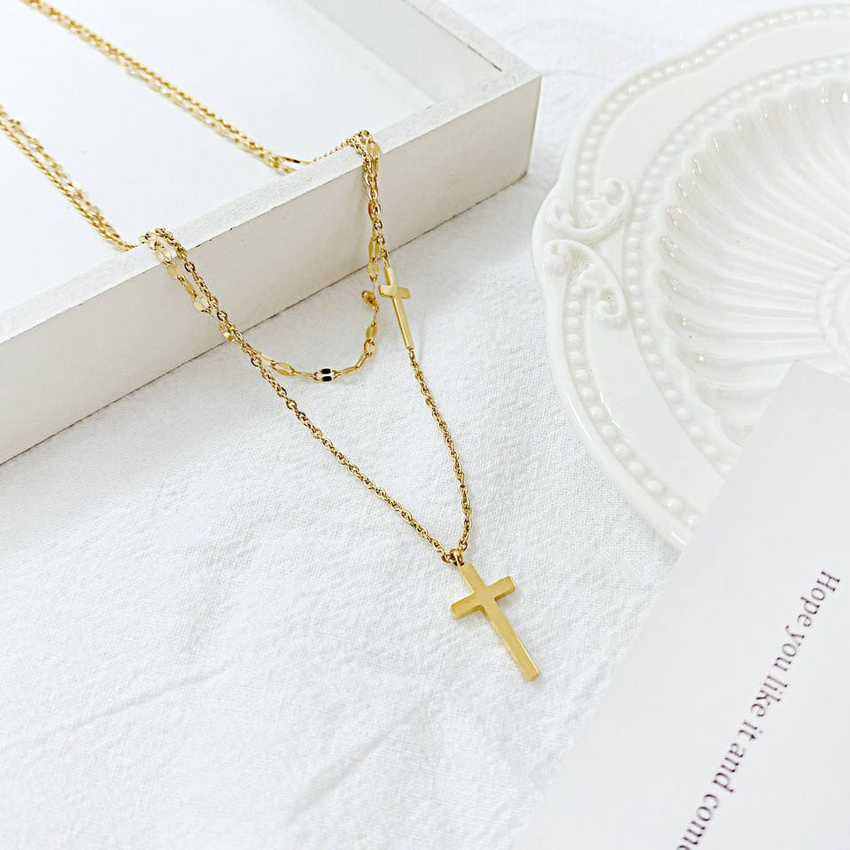 Multilayer Cross Necklace