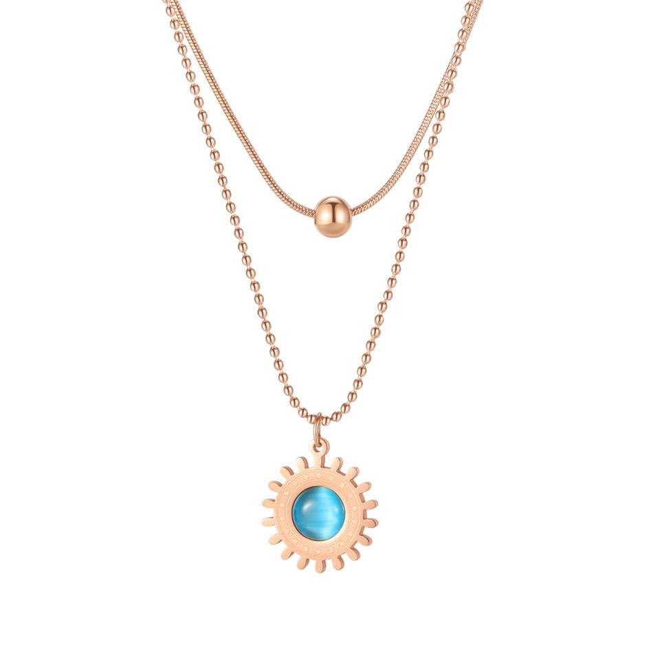 Multilayer Blue Sun Necklace