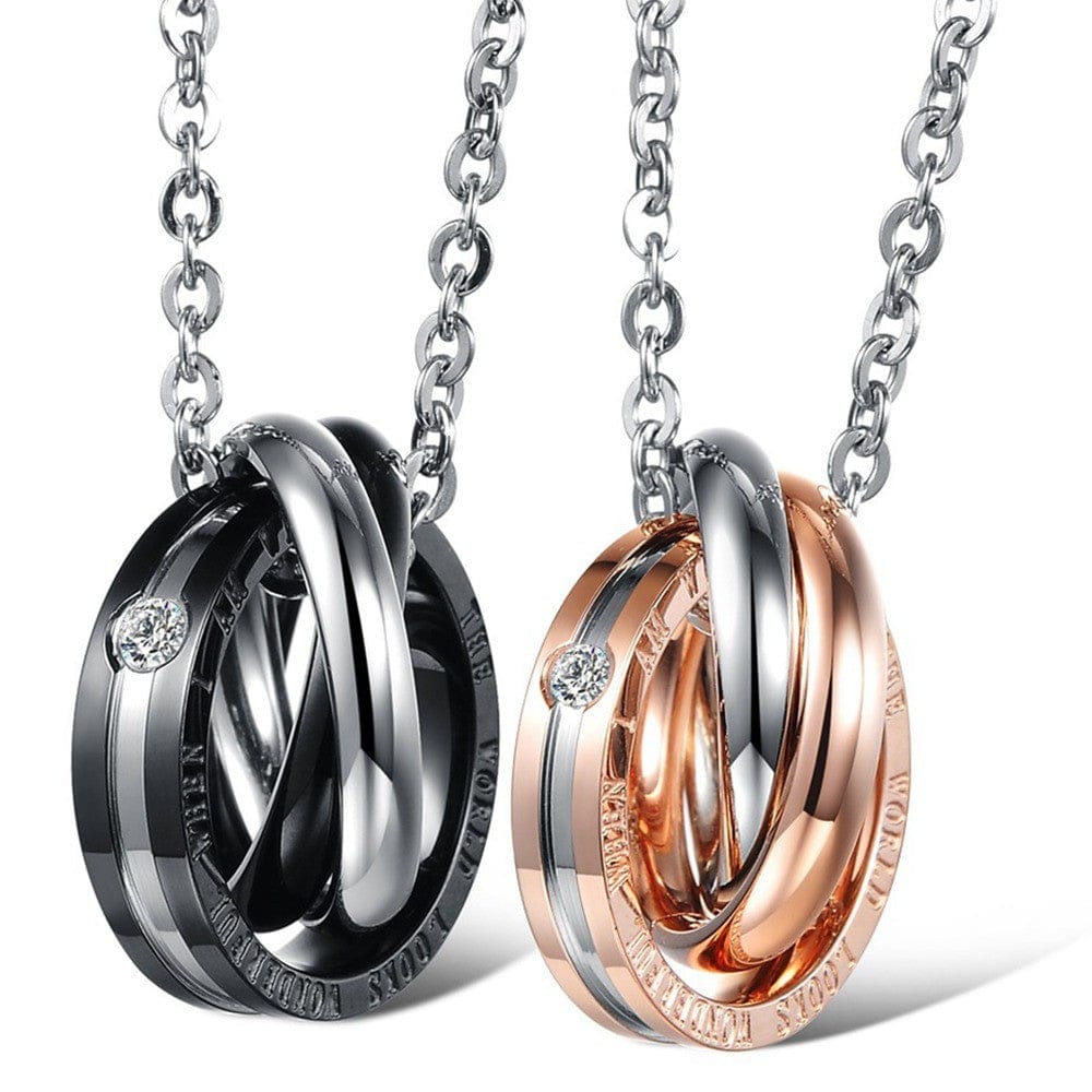 Triple Ring Necklace Pair