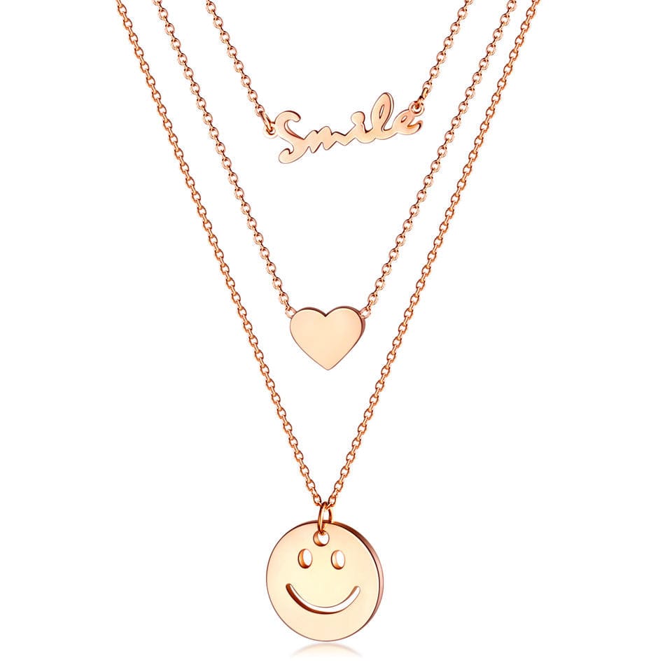 Multilayer Smile Heart Necklace