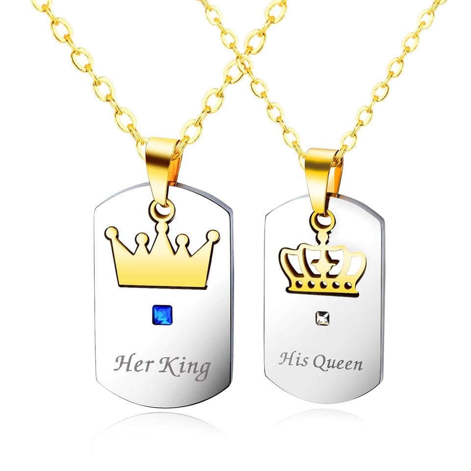 Her King His Queen Necklace Pair