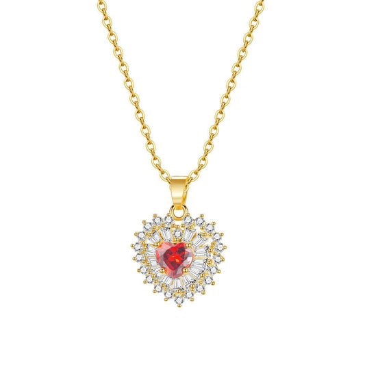 Zircon Red Heart Necklace