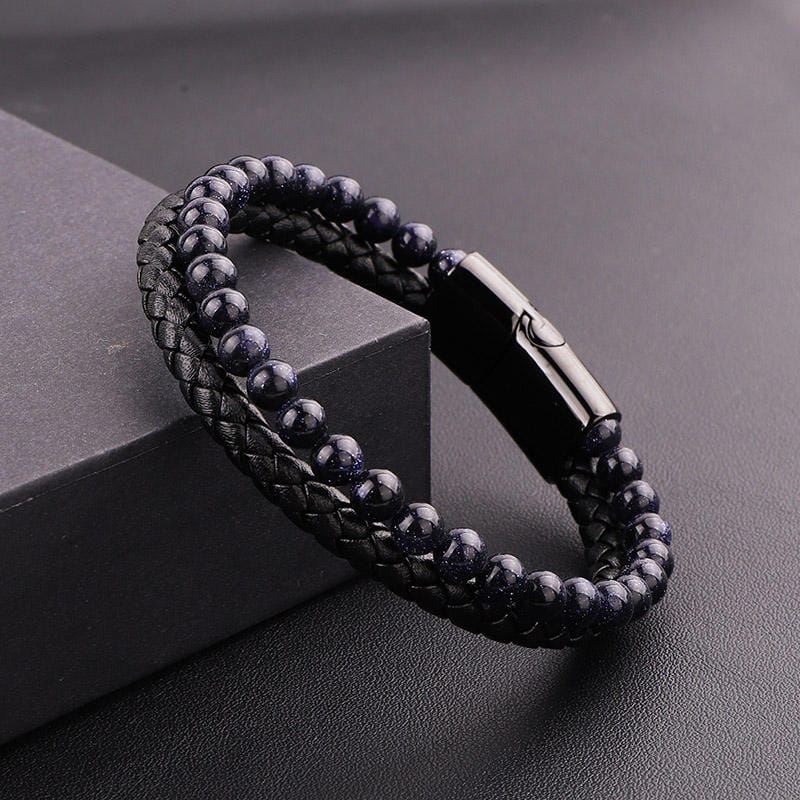 Multilayer Agate Leather Bracelet