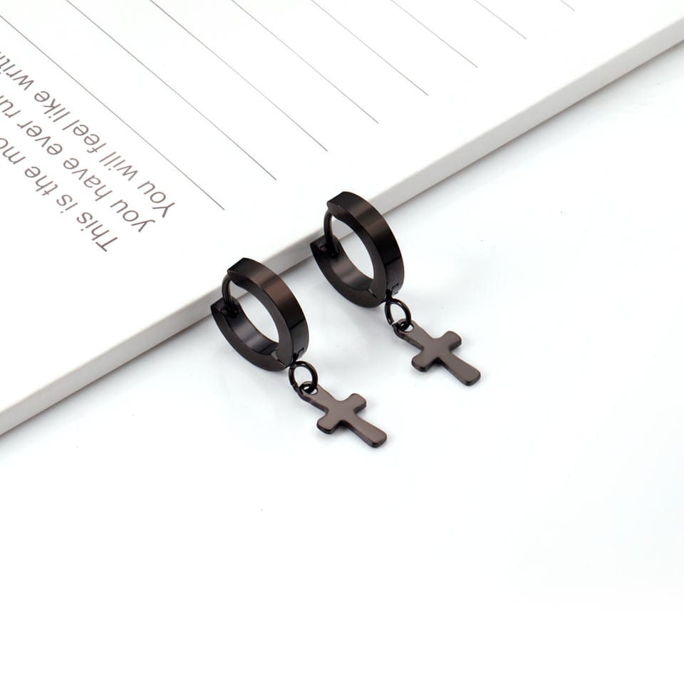 Hinged Classic Cross Earring