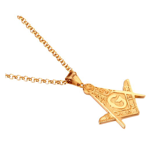 Masonic Solid Compass Necklace