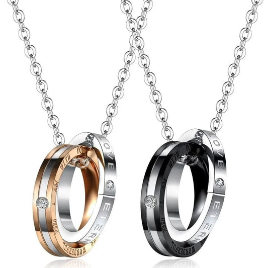 Double Ring Necklace Pair