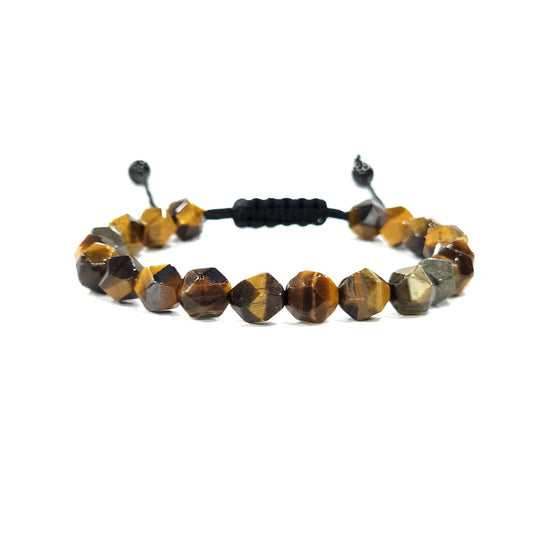 Geometric Tiger Eye Gemstone Bracelet